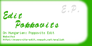 edit poppovits business card
